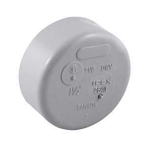 Homerite System 15 Series 326518 DWV Cap, 1-1/2 in, Hub, PVC, Gray, SCH 40 Schedule