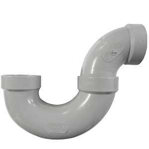 Homerite System 15 Series 326519 DWV P-Trap, 1-1/2 in, Hub x Hub, PVC, Gray, SCH 40 Schedule
