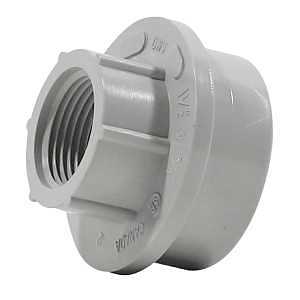 Homerite System 15 Series 326543 DWV Reducer Bushing, 1-1/2 x 3/4 in, Spigot x FPT, PVC, Gray