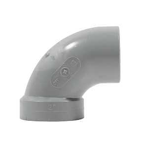 Homerite System 15 Series 326549 Elbow, 2 in, Spigot x Hub, 90 deg Angle, PVC, Gray