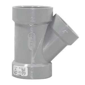 Homerite System 15 Series 326552 Wye, 2 x 1-1/2 in, Hub, PVC, Gray