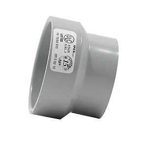Homerite System 15 Series 326553 DWV Coupling, 2 x 1-1/2 in, Hub, PVC, Gray