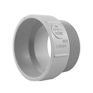 Homerite System 15 Series 326555 Male Adapter, 2 in, Hub x MPT, PVC, Gray