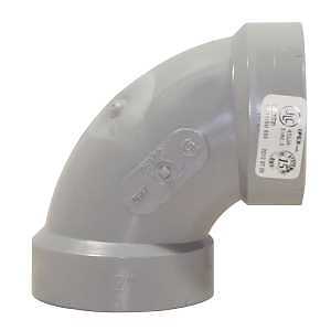 Homerite System 15 Series 326577 Long Elbow, 2 in, Hub x Hub, 90 deg Angle, PVC, Gray, SCH 40 Schedule