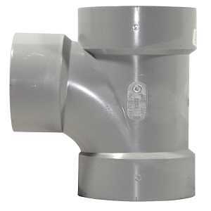 Homerite System 15 Series 326561 Sanitary Tee, 3 in, Hub, PVC, Gray, SCH 40 Schedule