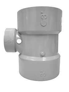 Homerite System 15 Series 326562 Sanitary Tee, 3 x 1-1/2 in, Hub, PVC, Gray