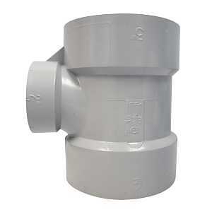 Homerite System 15 Series 326563 Sanitary Tee, 3 x 2 in, Hub, PVC, Gray