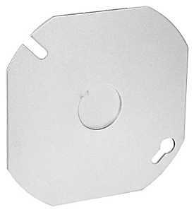 4 Inch 1/2 Inch Knockout Gray Round Box Cover - Durable Steel Construction
