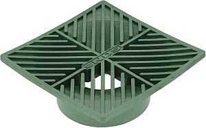 NDS 05 Drain Grate, 6 in Dia, 5.88 in L, 5.88 in W, Square, 1/4 in Grate Opening, HDPE, Green