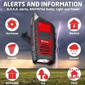 American Red Cross Odyssey ARCODYSSEY All-Band Emergency Hand Crank Radio, Battery, AAA Battery