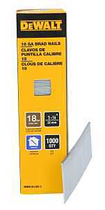 DEWALT DBN18125-1 Collated Brad Nail, 1-1/4 in L, 18 ga, Metal, T-Style Head, Smooth Shank