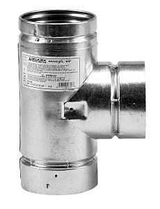 Pellet Stove Vent Tee With Cap, Type L, 4-In.