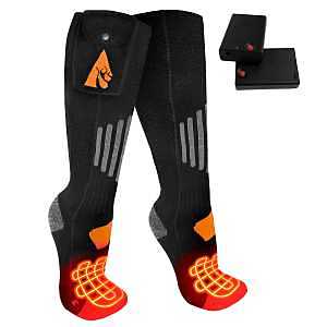 ActionHeat AH-SK-AA-03-L-XL Heated Socks, Unisex, L/XL, Cotton/Spandex/Wool, Black