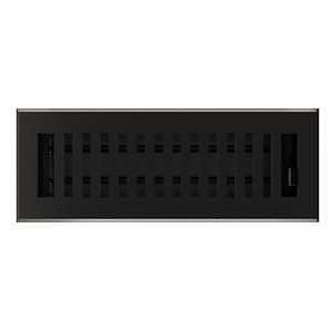Imperial RG3476 Decorative Floor Register, 10 in L, 3 in W, Cast Iron/Steel, Black, Rustic