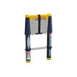 Werner TS1250 Telescoping Ladder, 300 lb, Aluminum, Blue/Yellow
