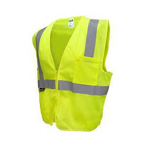 Sv2zgmm Class 2 High Visibility Mesh Vest With Zipper, Medium Size