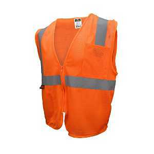Radians SV2ZOM-M Safety Vest, M, Polyester, Hi-Viz Orange, Zipper