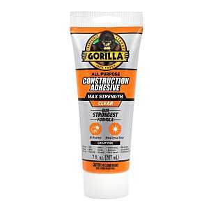 Gorilla 115106 All-Purpose Construction Adhesive, Clear, 7 oz Tube