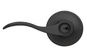 Schlage Accent Series F51AGACC622 Keyed Entry Door Handle, Lever Handle, Matte Black, Metal, C Keyway, Residential