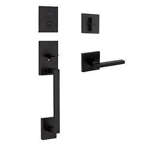 San Clemente/ Halifax Matte Black Handleset - Modern Door Entry Hardware