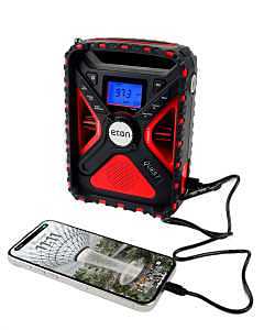 eton Quest NFRX5QUEST Solar-Powered NOAA Weather Radio and Emergency Flashlight, Battery, Solar, Backlit LCD Display