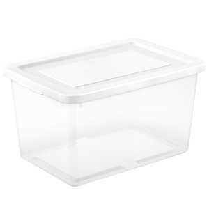 Sterilite 42448008 Storage Box, 20 qt, Plastic, White