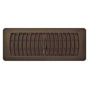 4 In. X 12 In. Brown Plastic Louvered Floor Register Rg1460