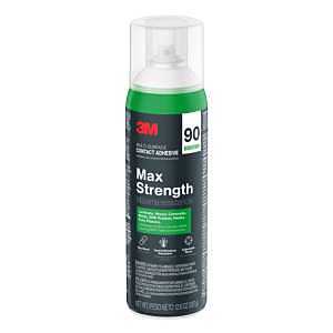 3M Max Strength 90-NAT Contact Adhesive, Liquid, Mild Solvent, Clear, 12.6 oz Can