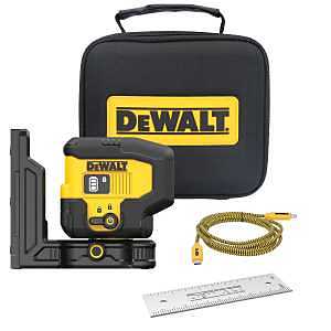 DEWALT DCLE16031GB USB 3-Spot Base Kit, 33 ft, +/-1/8 in Accuracy, 3-Beam, Green Laser