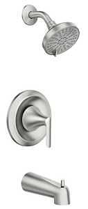 Moen Findlay 82518SRN Tub/Shower Faucet, Standard Showerhead, 1.75 gpm Showerhead, 6 Spray Settings, Diverter Tub Spout