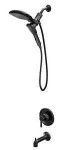 Moen Zyla 82140 Series 82140BL Tub/Shower Faucet, Standard with Handshower Showerhead, 1.75 gpm Showerhead, 1-Handle