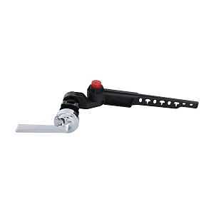 Danco 12044 Lever Replacement Handle, Angled, Front, Side Mounting, 9-3/4 in L Flush Arm, Plastic, Polished Chrome