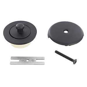 Universal Matte Black Lift 'n Turn Tub Drain Trim Kit With Overflow Plate