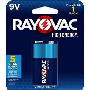 Rayovac A1604-1K Battery, 9 V Battery, Alkaline, 48/CS
