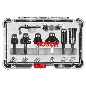 Bosch RBS006TES 6‑Piece Carbide‑Tipped Router Bit Set – Precision Steel