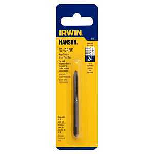 Irwin Hanson 8032 Machine Screw Tap, #12-24 UNC Thread, Plug Tap Thread, 4-Flute, HCS