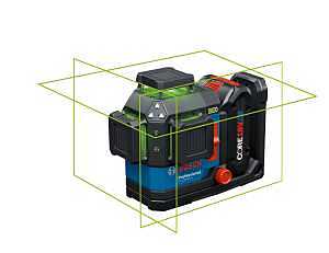 Bosch GLL330-80CGL Three-Plane Leveling and Alignment Laser, 115 ft without Receiver, 400 ft with Receiver, Green Laser