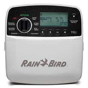Rain Bird TRU Series TRU4I Indoor Irrigation Controller, 4-Station, 3-Program, 12 Start Times per Program, Wall