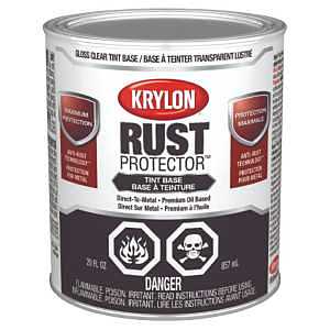 Krylon Rust Protector 469605008 Enamel Paint, Oil Base, Gloss Sheen, Clear Tint Base, 1 qt