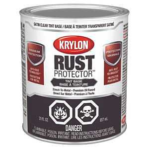 Krylon Rust Protector 469606008 Enamel Paint, Oil, Satin, Clear Tint Base, 1 qt