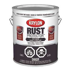 Krylon Rust Protector 469706008 Enamel Paint, Oil Base, Satin Sheen, Clear Tint Base, 1 gal