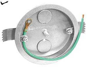 Southwire 56111-OW-UPC Ceiling Pan Box, 4 in W, 1/2 in D, 2-Knockout, Steel, Silver, Galvanized