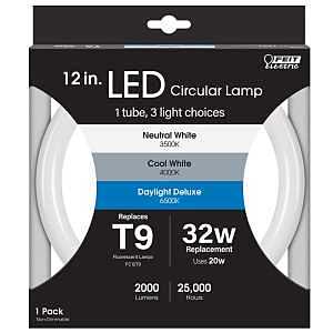 Feit Electric FC12/3CCT/LED LED Light Bulb, Color Selectable, Circline Lamp, 32 W Equivalent, 4-Pin Lamp Base