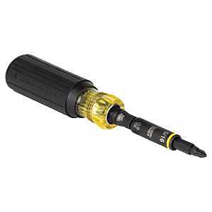 Klein Tools 32500HD Magnetic Nut Driver – 8‑Inch Impact‑Rated, Cushion‑Grip Handle, Black/Yellow