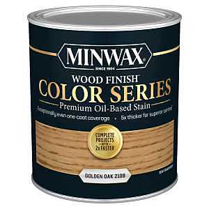Minwax Wood Finish Color Series 800001000 Interior Wood Stain, Semi-Transparent, Golden Oak, Liquid, 1 qt
