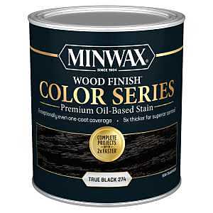 Minwax Wood Finish Color Series 800610000 Interior Wood Stain, Semi-Transparent, True Black, Liquid, 1 qt