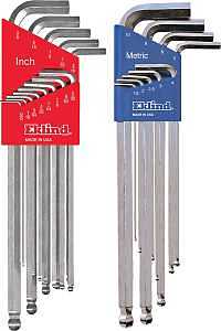 Eklind 17322 Ball End Hex Key Set, 22-Piece, Steel, Nickel-Plated