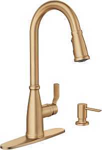 Moen Nolia 87071 Series 87071BZG Pull-Down Kitchen Faucet, 1.5 gpm, 1-Handle, 1, 2, 3, 4-Faucet Hole, Metal