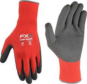 Wells Lamont FX3 Series 448-M Work Gloves, Breathable, Men's, M, Elastic Knit Wrist Cuff, Black/Gray