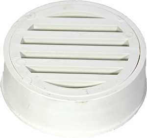 NDS WC100 Deck Drain, 3 in Dia, Styrene, White